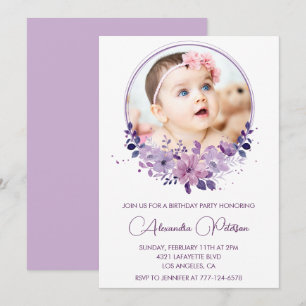 Elegant 2nd birthday invitation Photo Elegant