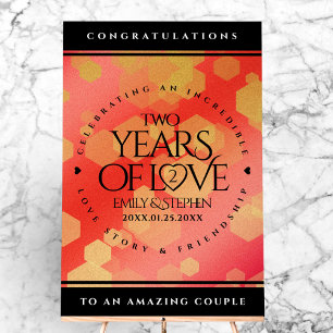 Elegant 2nd Garnet Wedding Anniversary Acrylic Sign