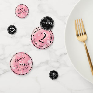 Elegant 2nd Rose Quartz Wedding Anniversary Confetti