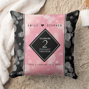 Elegant 2nd Rose Quartz Wedding Anniversary Cushion