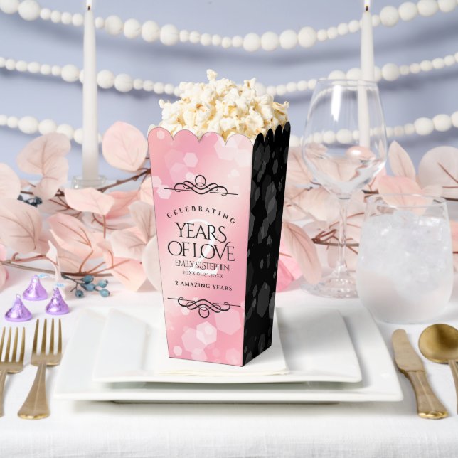Elegant 2nd Rose Quartz Wedding Anniversary Favour Box (Wedding)