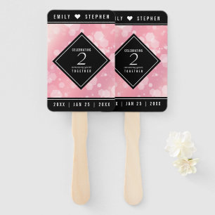 Elegant 2nd Rose Quartz Wedding Anniversary Hand Fan