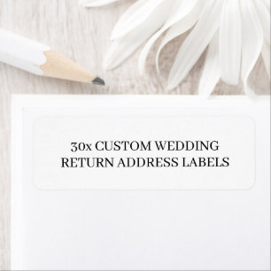 Elegant 30 x Regular Custom Wedding Return Address