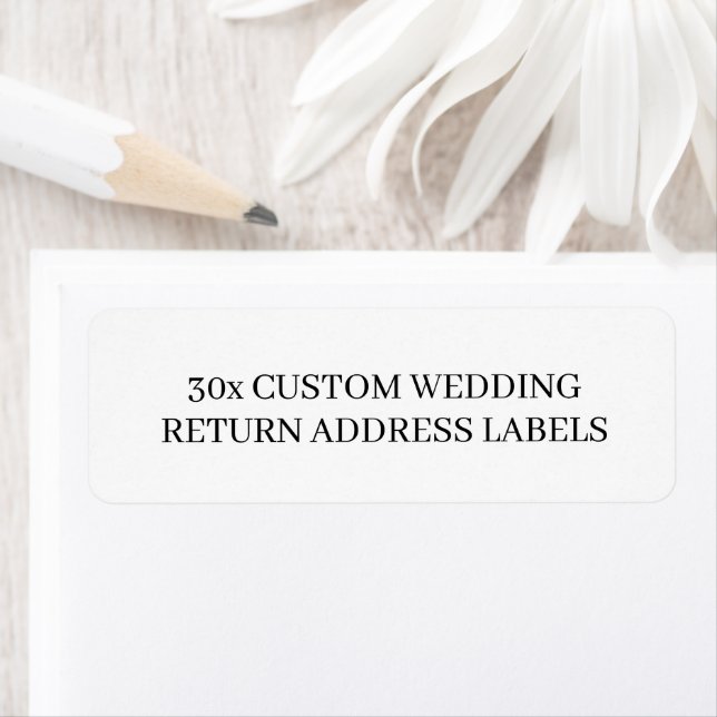 Elegant 30 x Regular Custom Wedding Return Address (Insitu)