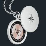 Elegant 30th 46th Pearl Wedding Anniversary Locket Necklace<br><div class="desc">Celebrate the 30th or 46th wedding anniversary with this commemorative locket! Elegant black and white lettering on a pearl-encrusted, pearlescent pink background add a memorable touch for this special occasion and extraordinary milestone. Customise with couple's initials, a special message, and dates for their pearl anniversary. Design © W.H. Sim. See...</div>