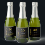 Elegant 30th Birthday Black and Gold Thank You  Sparkling Wine Label<br><div class="desc">Elegant 30th Birthday Black and Gold Thank You Sparkling Wine Label</div>