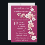 Elegant 30th Birthday Invitation<br><div class="desc">Celebrate turning 30 in style with this beautifully designed birthday invitation featuring soft cherry blossom florals. Perfect for a modern,  feminine,  and classy 30th birthday event.</div>