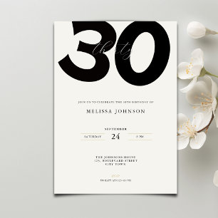Elegant 30th Birthday Invitation - Minimal Style