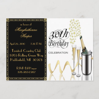 Elegant 30th Birthday Party Invitation