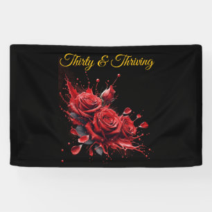 Elegant 30th Birthday - Roses in Bloom Banner
