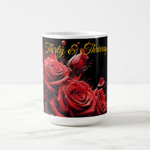 Elegant 30th Birthday - Roses in Bloom Coffee Mug