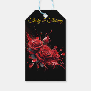 Elegant 30th Birthday - Roses in Bloom Gift Tags