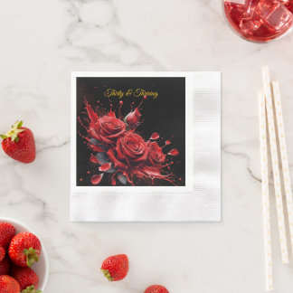Elegant 30th Birthday - Roses in Bloom Napkin