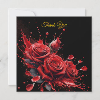 Elegant 30th Birthday - Roses in Bloom Thank You Card
