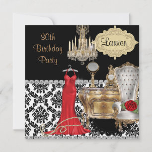 Elegant 30TH BIRTHDAY VINTAGE BLING Invitation