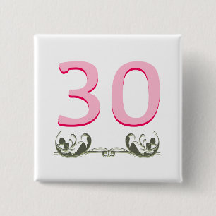 Elegant 30th Gift 15 Cm Square Badge