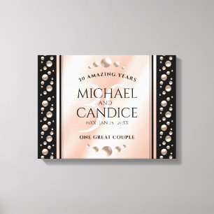 Elegant 30th Pearl Wedding Anniversary Celebration Canvas Print