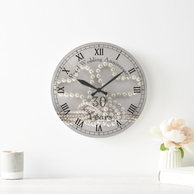 Elegant 30th Pearl Wedding Anniversary Clock  (Home)