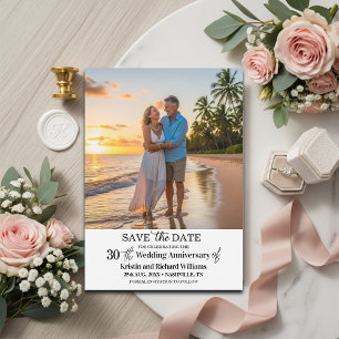 Elegant 30th Wedding Anniversary Photo Save The Date