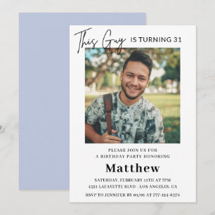 Elegant 31st birthday invitations Men Photo