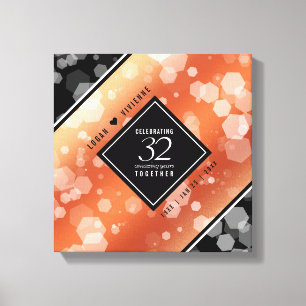 Elegant 32nd Bronze Wedding Anniversary Canvas Print