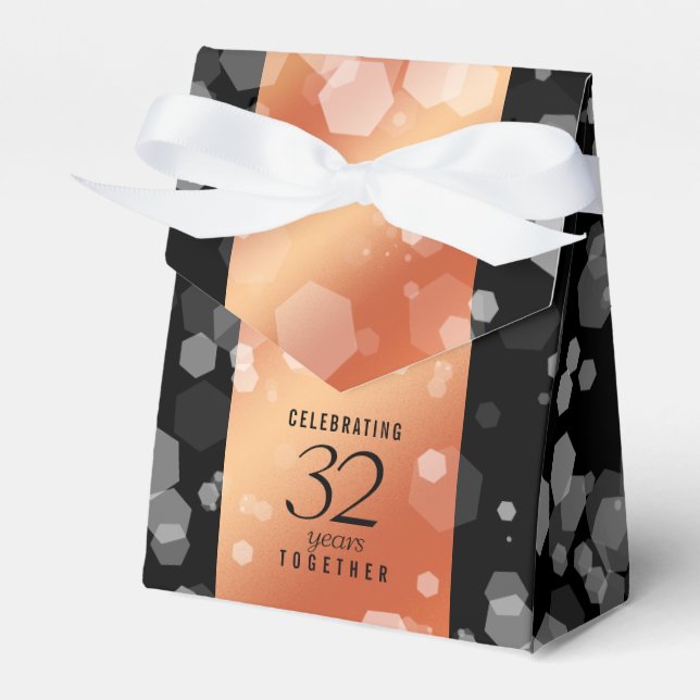 Elegant 32nd Bronze Wedding Anniversary Favour Box (Front Side)