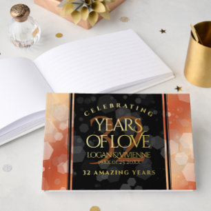 Elegant 32nd Bronze Wedding Anniversary Guest Book