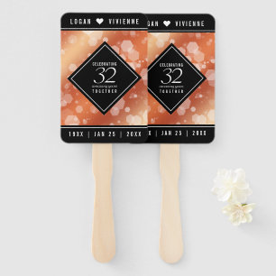 Elegant 32nd Bronze Wedding Anniversary Hand Fan