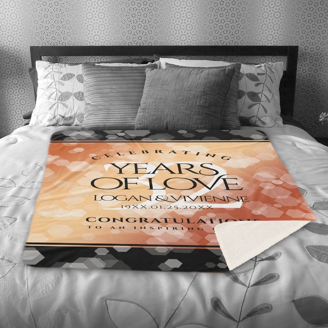 Elegant 32nd Bronze Wedding Anniversary Sherpa Blanket (Elegant 32th Bronze Wedding Anniversary Sherpa Fleece Blanket Cover Photo.)