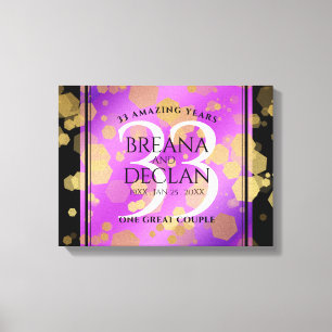 Elegant 33rd Amethyst Wedding Anniversary Canvas Print