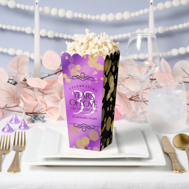 Elegant 33rd Amethyst Wedding Anniversary Favour Box (Wedding)