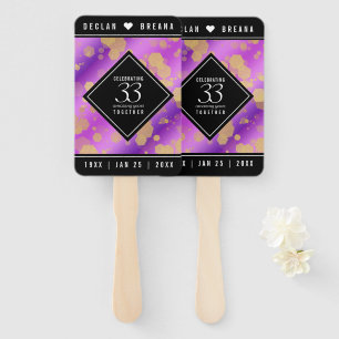 Elegant 33rd Amethyst Wedding Anniversary Hand Fan