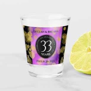 Elegant 33rd Amethyst Wedding Anniversary Shot Glass