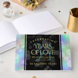 Elegant 34th Opal Wedding Anniversary Celebration Guest Book