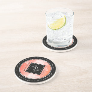 Elegant 35th Coral Wedding Anniversary Celebration Coaster