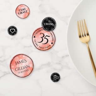 Elegant 35th Coral Wedding Anniversary Celebration Confetti