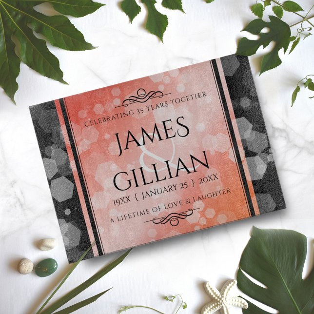 Elegant 35th Coral Wedding Anniversary Celebration Cutting Board (Creator Uploaded)