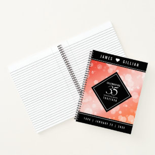 Elegant 35th Coral Wedding Anniversary Celebration Notebook