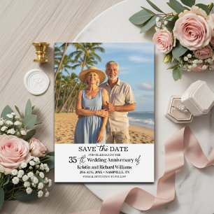 Elegant 35th Wedding Anniversary Photo Save The Date