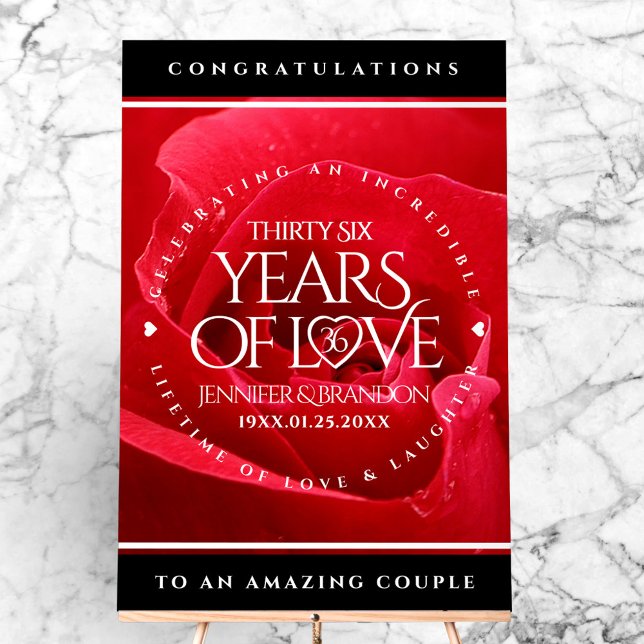 Elegant 36th Rose Wedding Anniversary Celebration Acrylic Sign (Elegant 36th Rose Wedding Anniversary Acrylic Sign Cover Photo)
