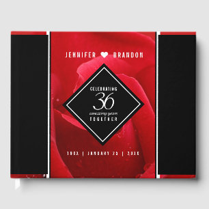 Elegant 36th Rose Wedding Anniversary Celebration Guest Book