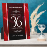 Elegant 36th Rose Wedding Anniversary Celebration Plaque<br><div class="desc">Make the 36th rose wedding anniversary an unforgettable celebration with this commemorative plaque! Elegant white lettering on romantic red rose and black backgrounds add a memorable touch for this special occasion and extraordinary milestone. Customise with couple's names and dates of marriage.

Design © W.H. Sim. See more at zazzle.com/expressionsoccasions</div>
