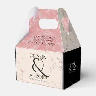 Elegant 37th Alabaster Wedding Anniversary Favour Box