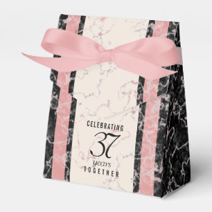 Elegant 37th Alabaster Wedding Anniversary Favour Box