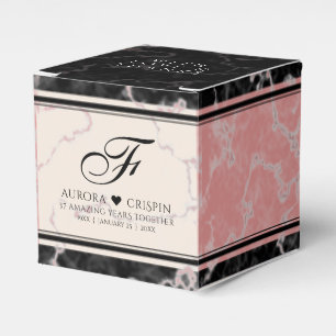 Elegant 37th Alabaster Wedding Anniversary Favour Box