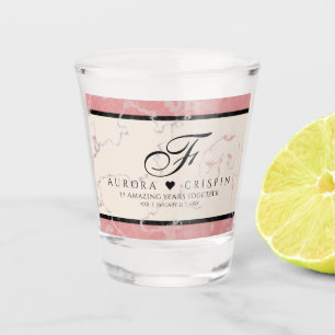 Elegant 37th Alabaster Wedding Anniversary Shot Glass