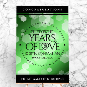 Elegant 38th Emerald Wedding Anniversary Acrylic Sign