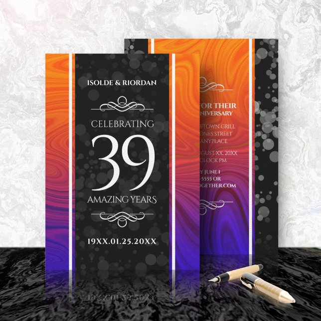 Elegant 39th Agate Wedding Anniversary Celebration Invitation (Creator Uploaded)