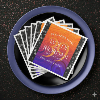 Elegant 39th Agate Wedding Anniversary Celebration Napkin