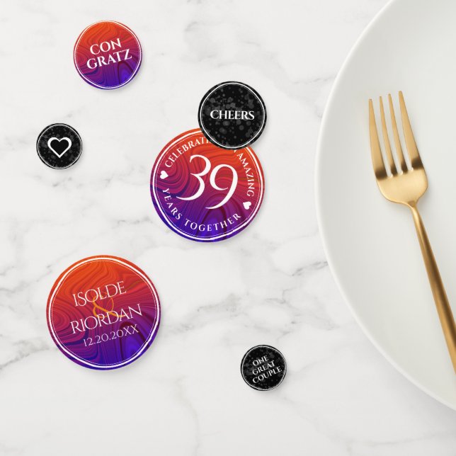 Elegant 39th Agate Wedding Anniversary Confetti (Group)